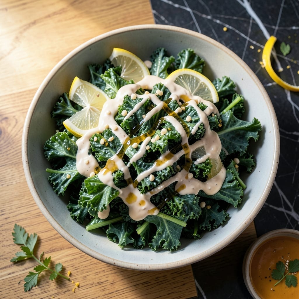Kale Salad Recipe Tahini: Nutty Dressing With Crisp Garden Freshness