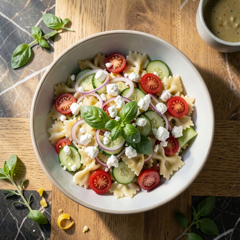 Bow Tie Pasta Salad Recipe With Feta: Garden-Fresh Herbs and Briny Bites Bow Tie Pasta Salad Recipe With Feta: Garden-Fresh Herbs and Briny Bites