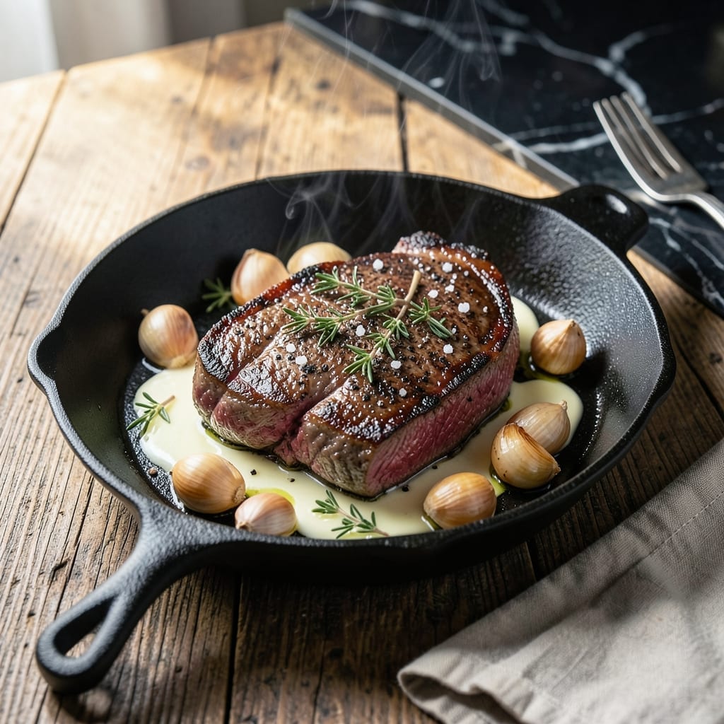 New York Strip Steak Recipe Cast Iron: Seared Crust With Buttery Finish New York Strip Steak Recipe Cast Iron: Seared Crust With Buttery Finish
