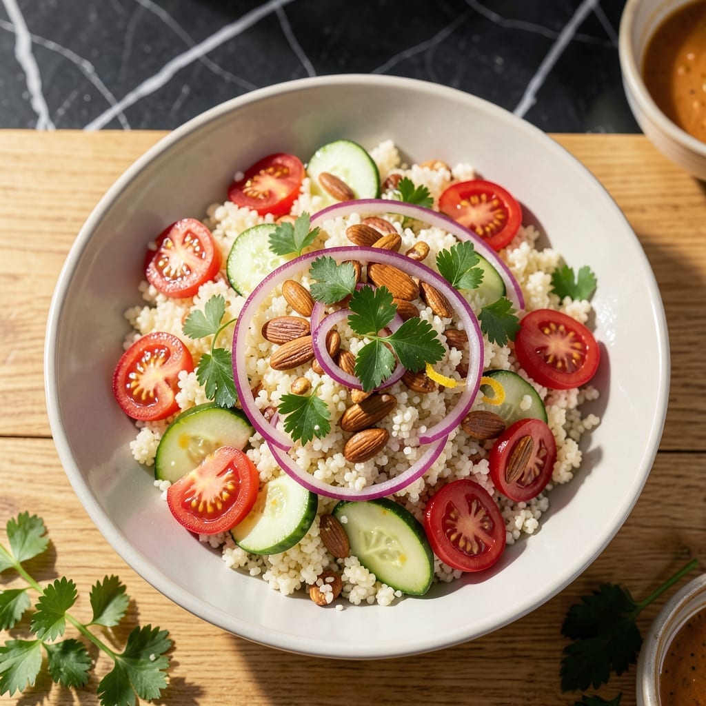 Couscous Salad Recipe Vegetarian: Mediterranean Garden Freshness with Toasted Almonds