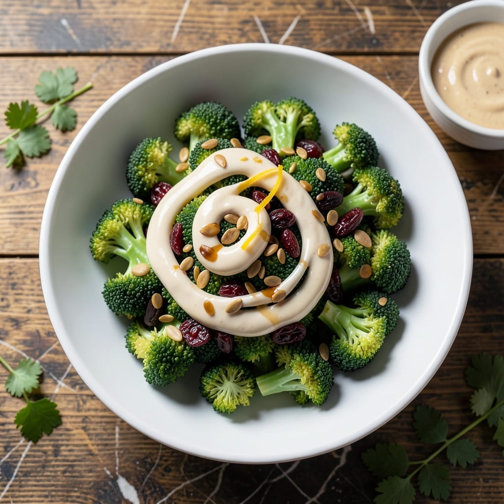 Recipe for Broccoli Salad Without Mayonnaise: Zesty Lemon-Tahini Dressing