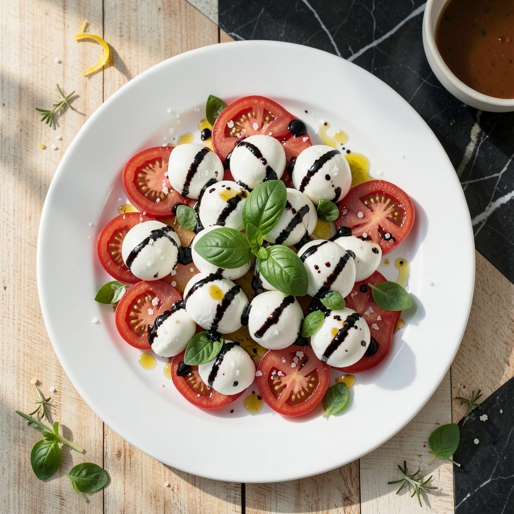 Caprese Salad Recipe With Mozzarella Balls: Balsamic Glazed Freshness