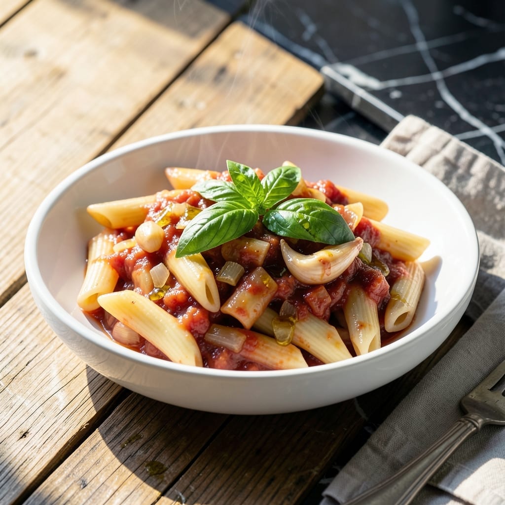 Penne Pasta Recipe Veg: Garlicky Tomato Basil Delight Penne Pasta Recipe Veg: Garlicky Tomato Basil Delight