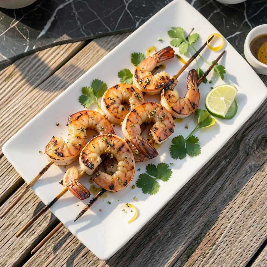 Bobby Flay's Grilled Shrimp Skewers Recipe: Smoky Char with Garlic-Lime Zest