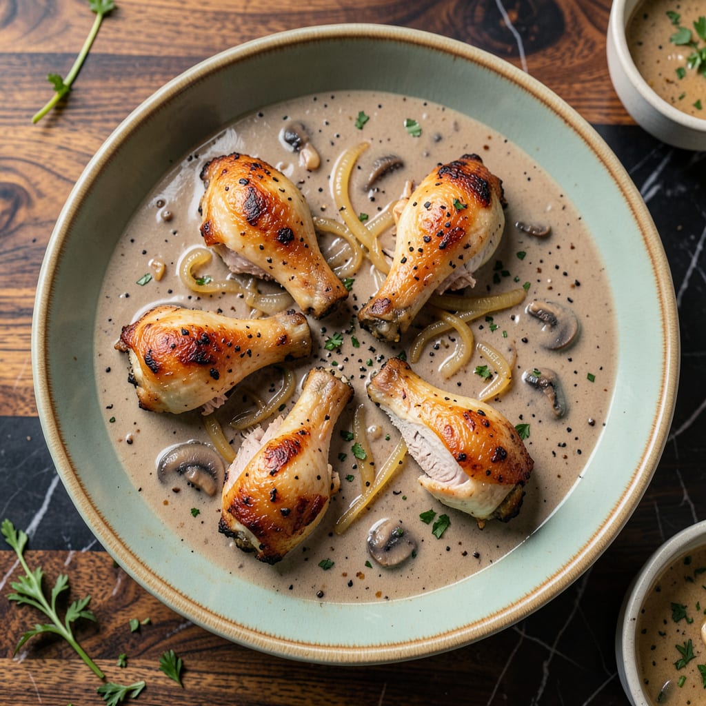 Comprehensive Baked Chicken Legs With Cream of Mushroom Soup Recipe: Oven Braised Succulence With Golden Crust visual reference