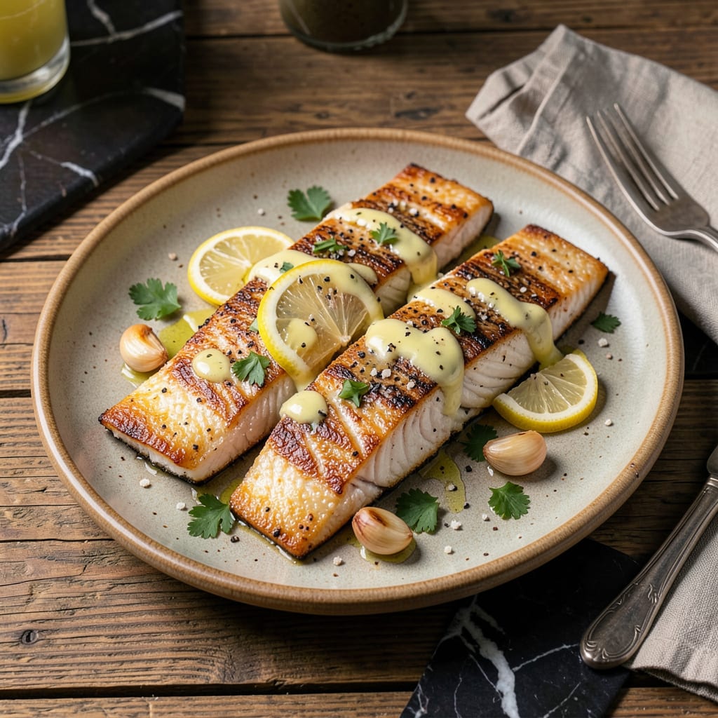 Baked Red Snapper Recipe: Lemon Garlic Butter for Flaky Perfection illustration with key details