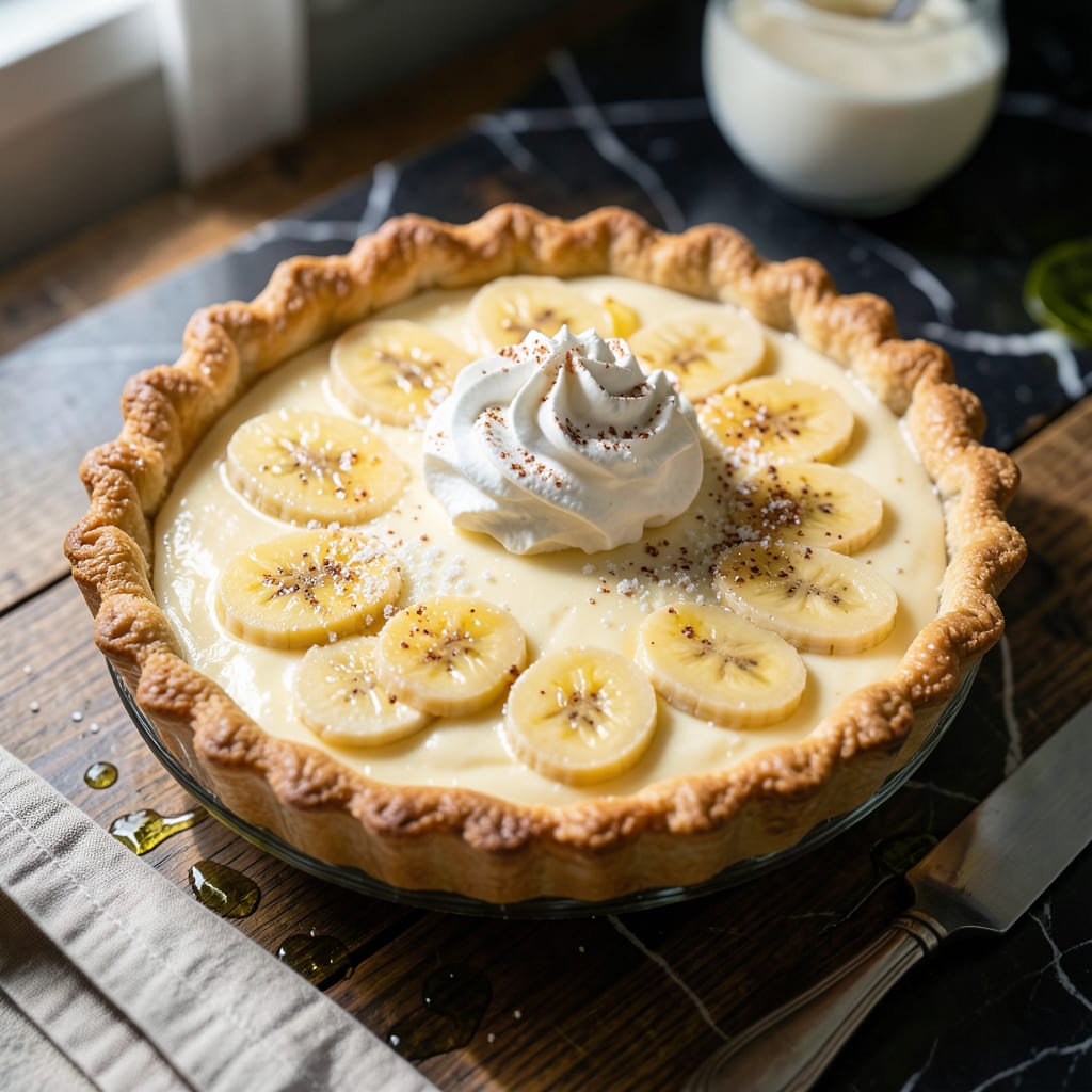 Complete banana cream pie paula deen recipe overview image
