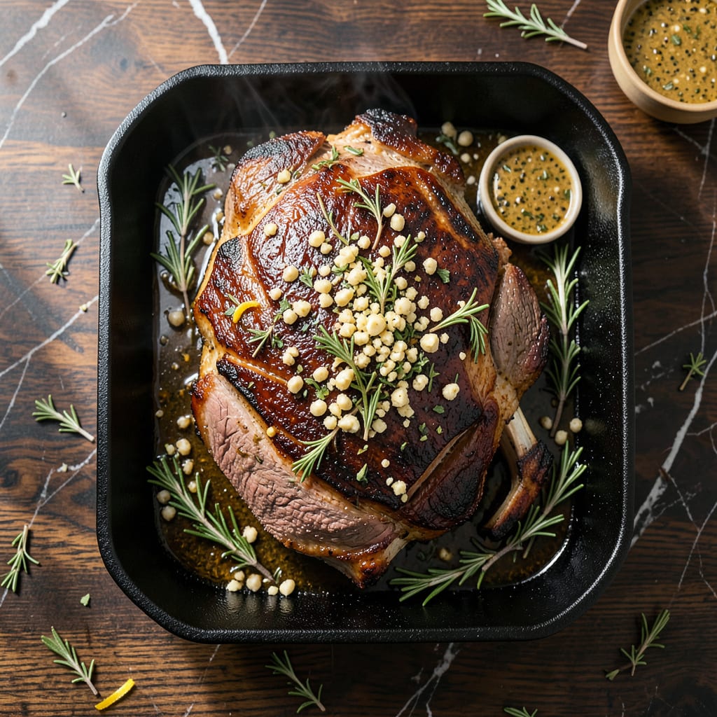 Barefoot Contessa Prime Rib Recipe: Herb Crusted Holiday Centerpiece example with annotations