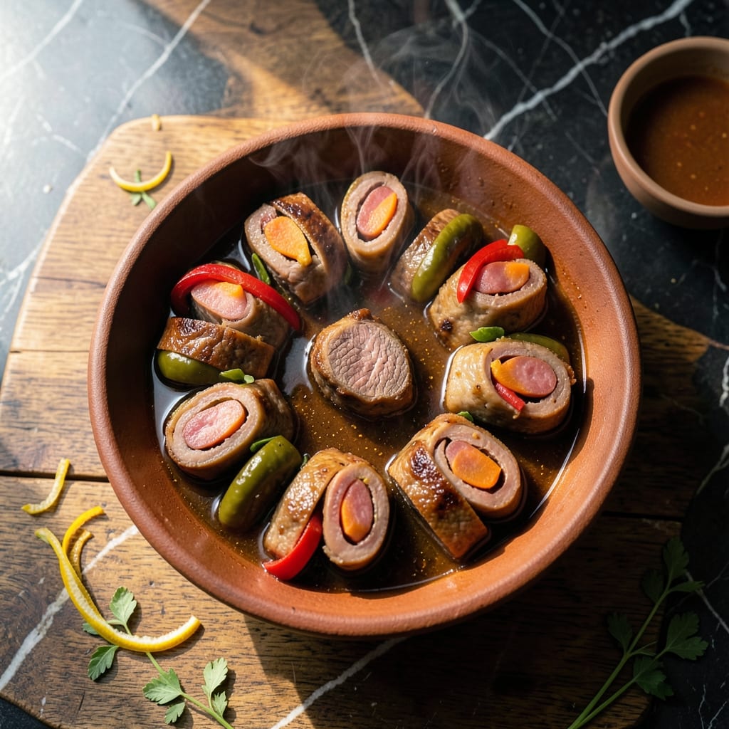 Morcon Recipe Pork: Filipino-Style Stuffed Beef Roll with Savory Sauce