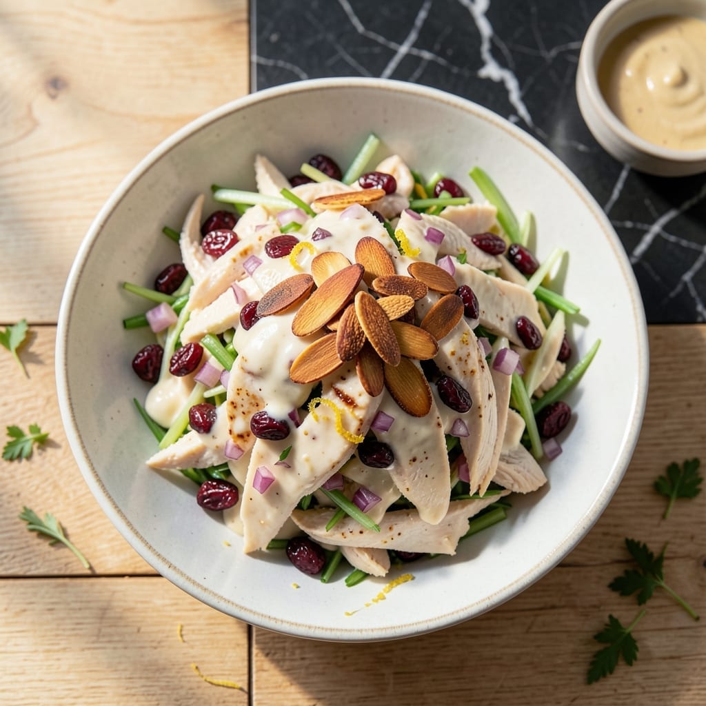 Chicken Salad Recipe With Craisins and Almonds: Sweet Tart Crunch for Lunches