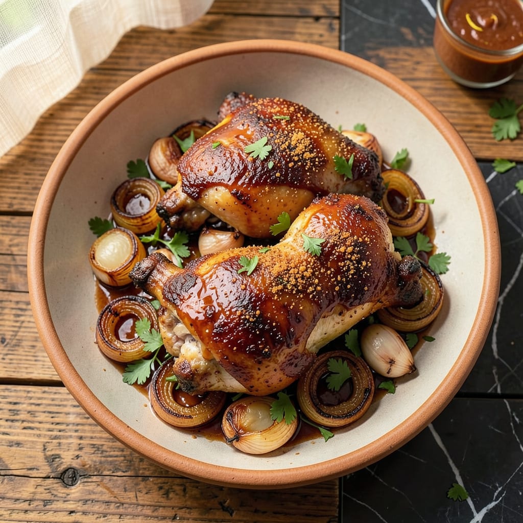 Visual representation of bbq turkey thighs recipe