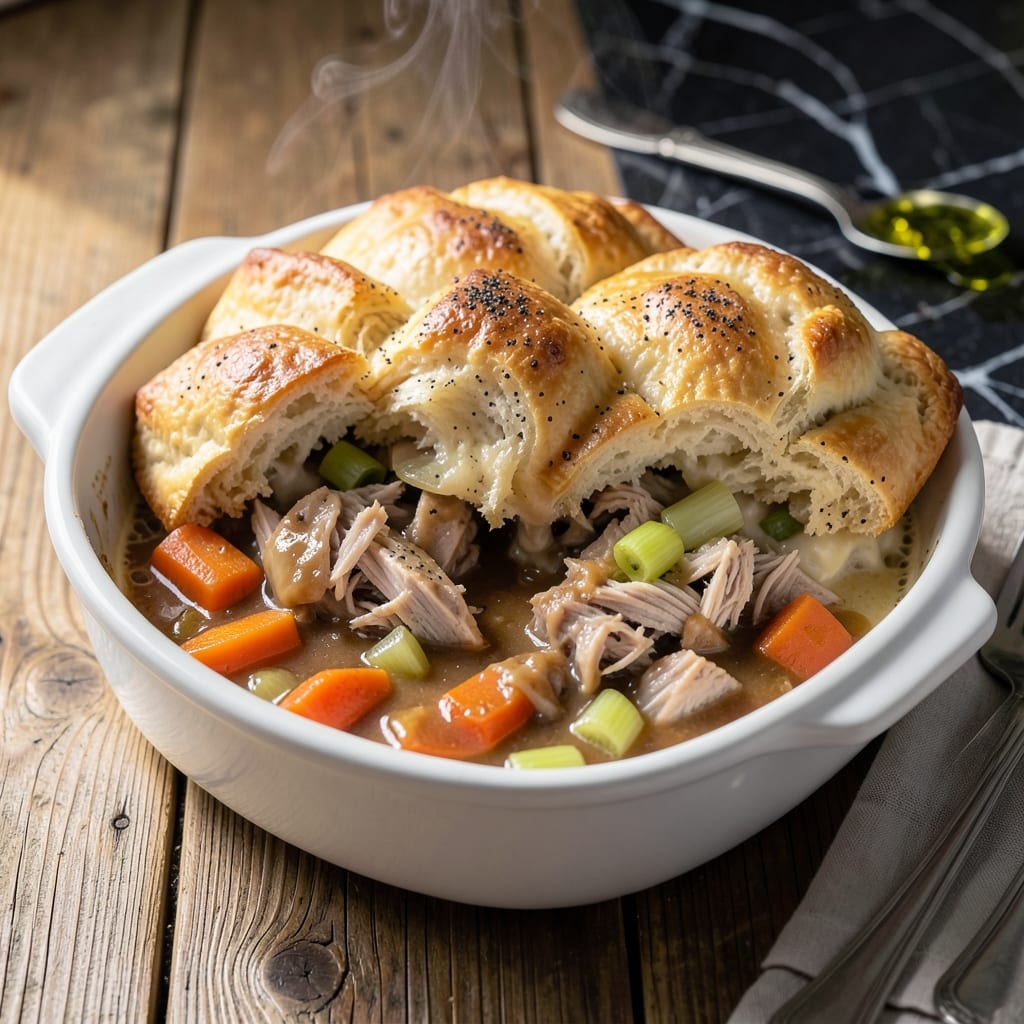 Leftover Turkey Pot Pie Recipe With Biscuits: Flaky Topped Comfort in One Dish