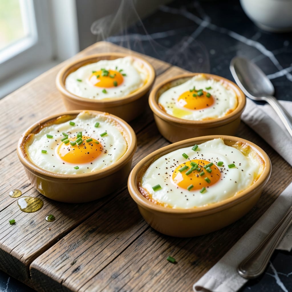 Baked Eggs Recipe Ramekin: Individual Portions With Runny Yolks