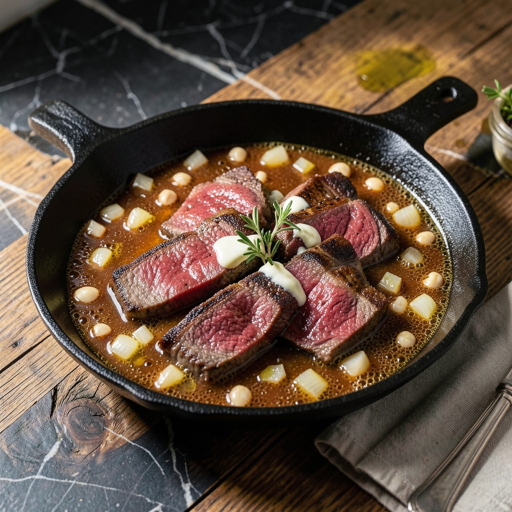 Better Than Bouillon Beef Au Jus Recipe: Rich Savory Dip for French Dips example with annotations