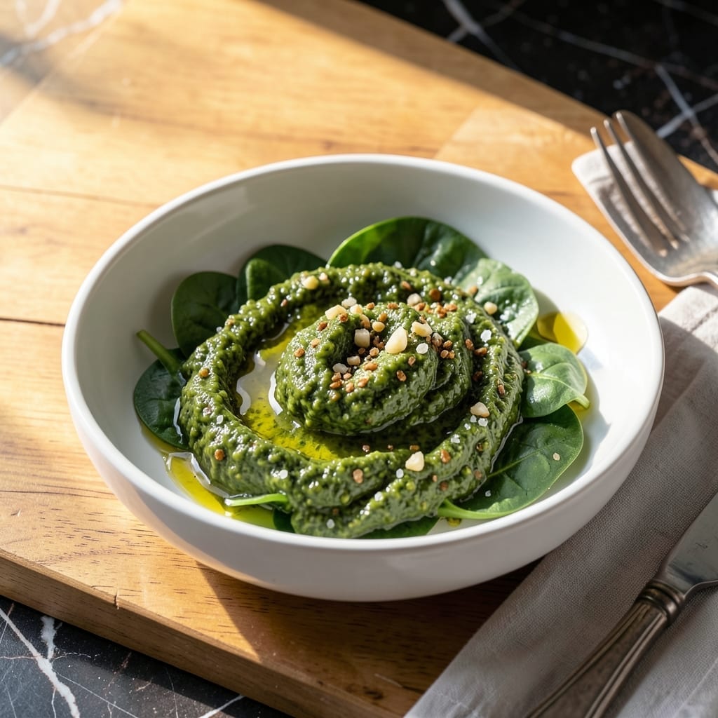 Spinach Pesto Recipe No Nuts: Silky Basil-Free Spread Without Pine Nuts