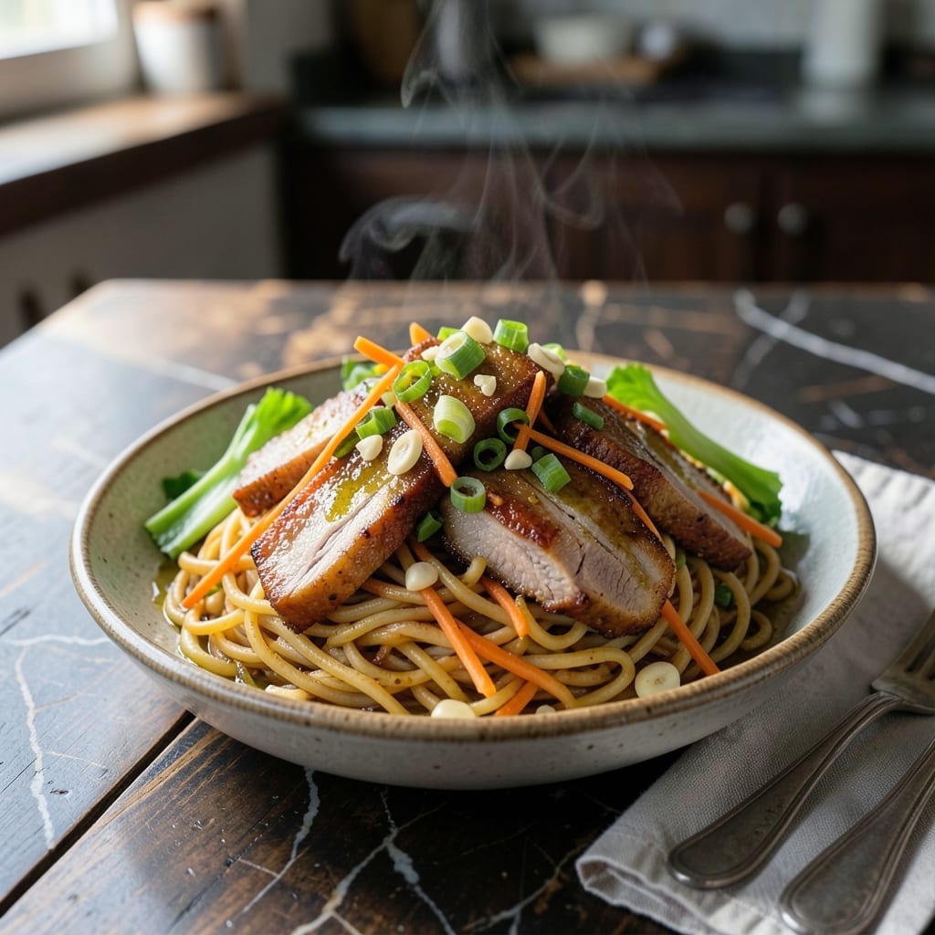 Fried Saimin Recipe Foodland: Island-Style Noodle Bowl with Char Siu