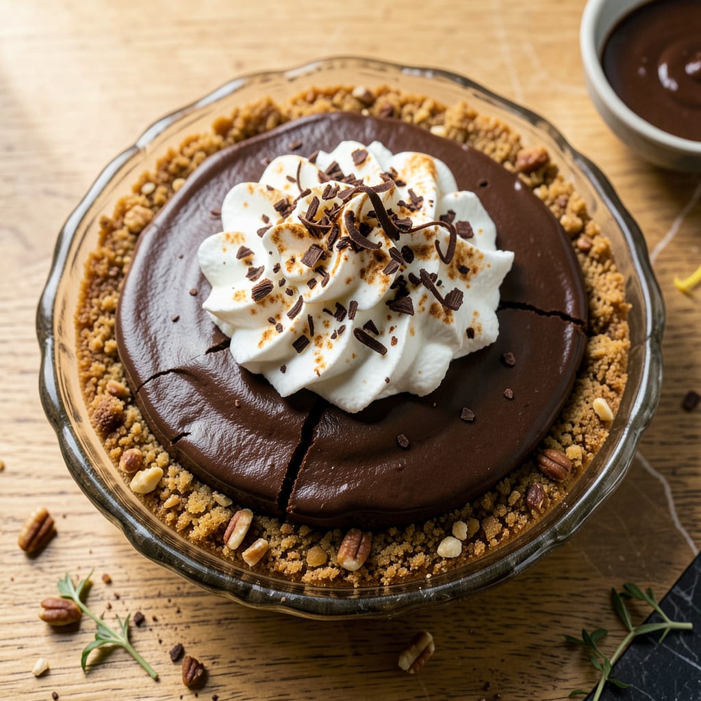 Complete Billionaire Pie Recipe: No Bake Chocolate Pecan Decadence overview image