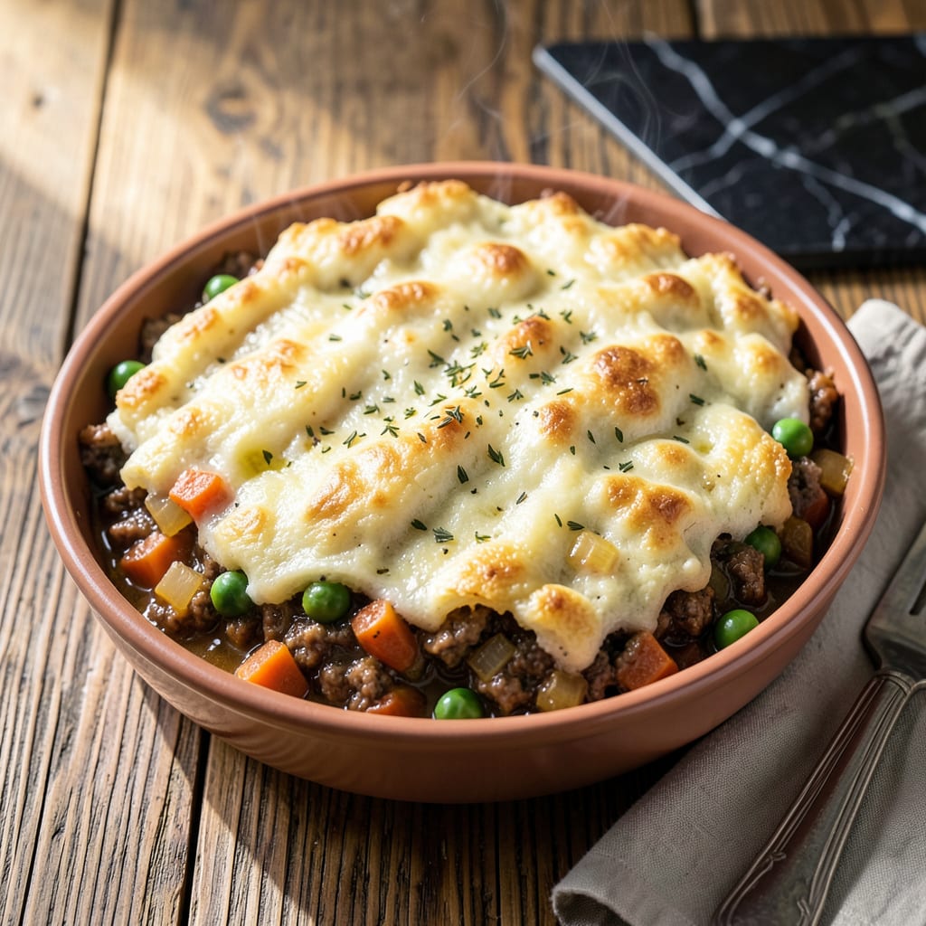 Visual representation of bisquick shepherds pie recipe