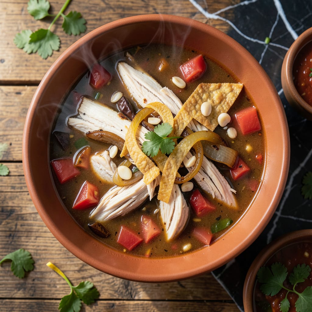 BJ's Chicken Tortilla Soup Recipe: Smoky Chipotle Depth in Every Bowl example with annotations