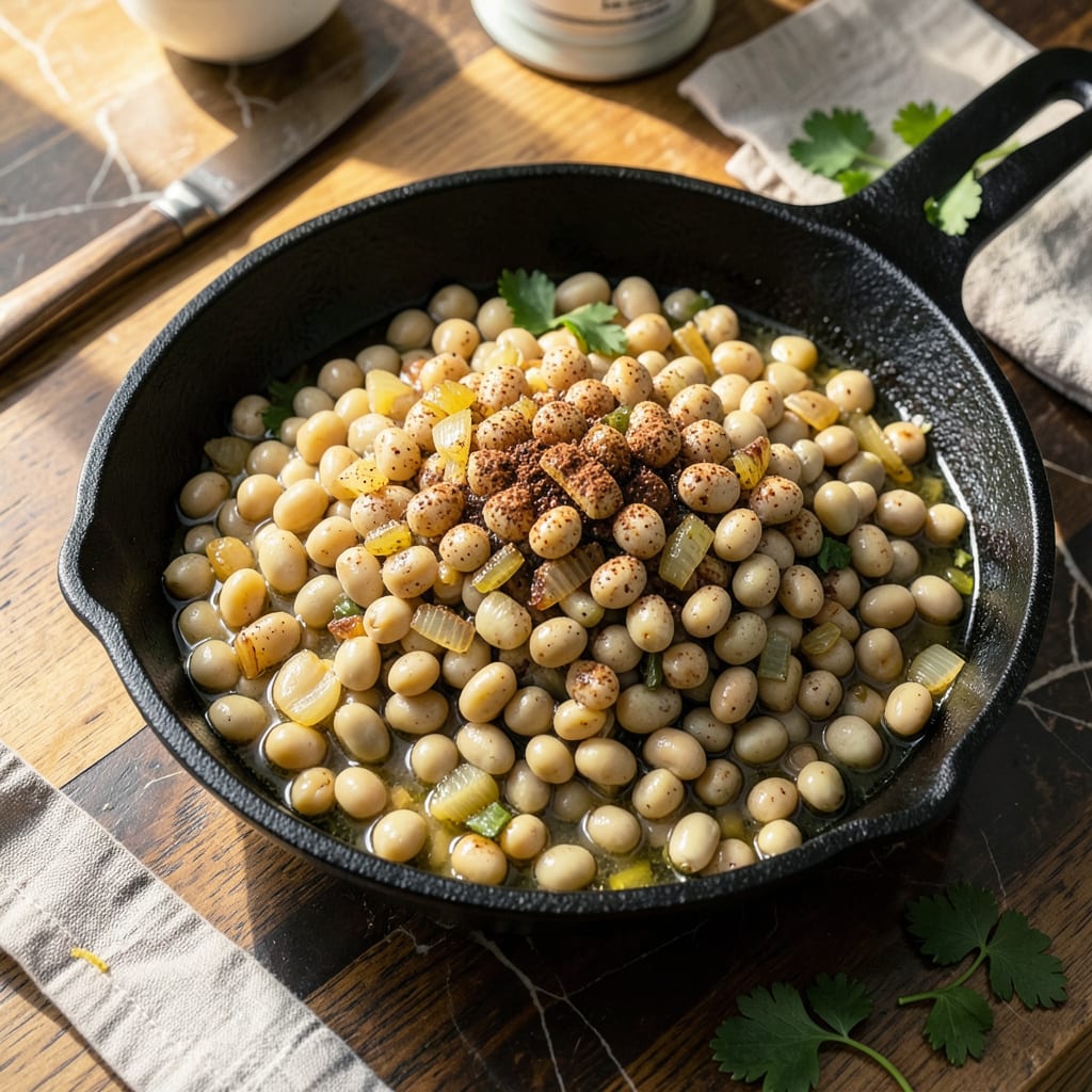 black eyed peas canned recipe example with annotations