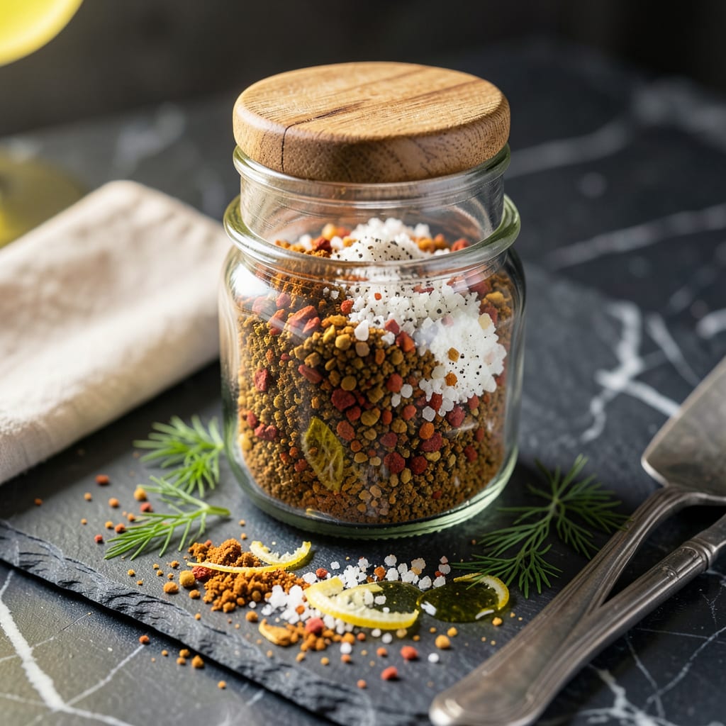 Bloody Mary Dry Spice Mix Recipe: Zesty Rim Seasoning for Cocktails illustration with key details