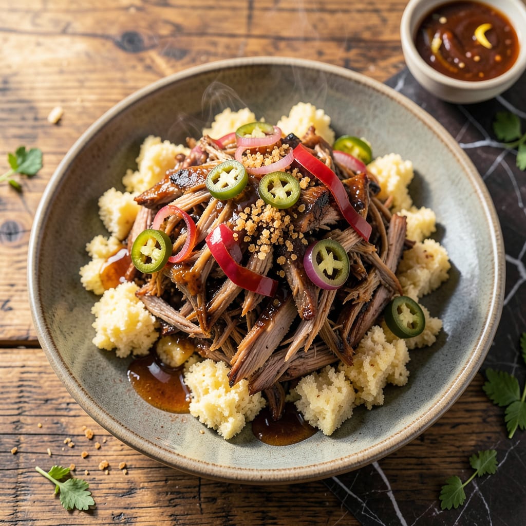 Bobby Flay's Pulled Pork Recipe: Apple Cider Vinegar Tang detailed visual guide
