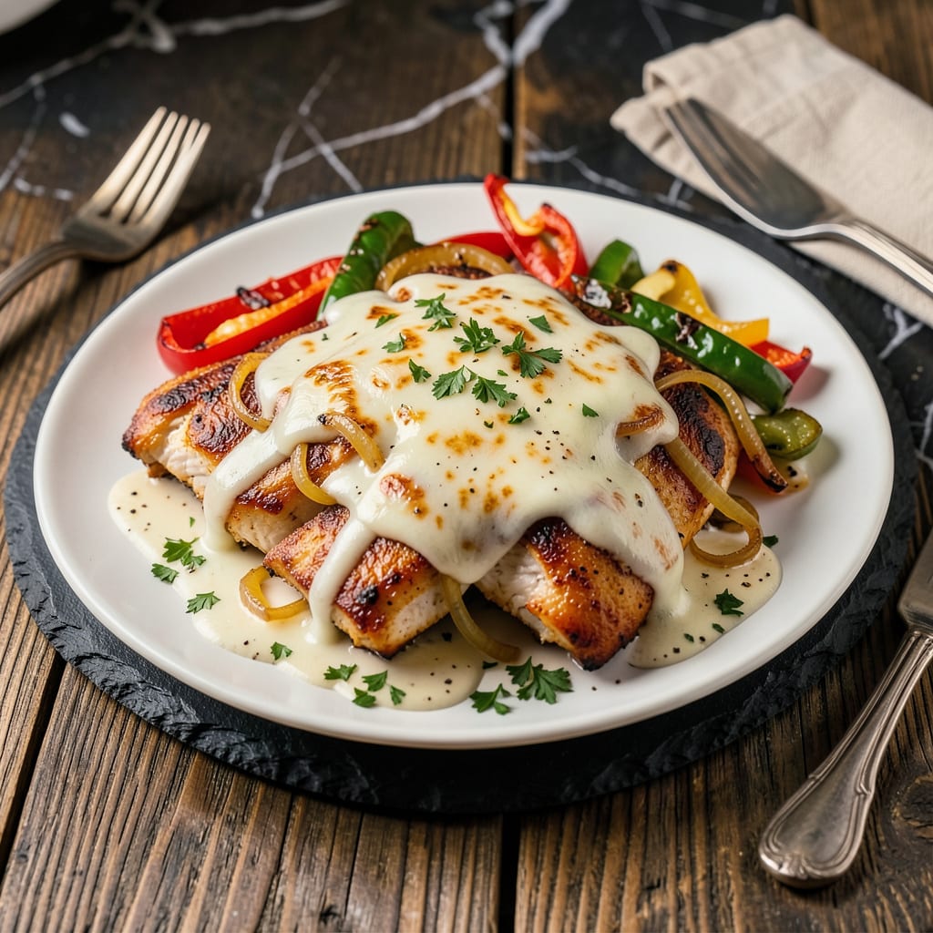 Bonanza Chicken Monterey Recipe: Creamy Cheese and Bell Pepper Bake detailed visual guide
