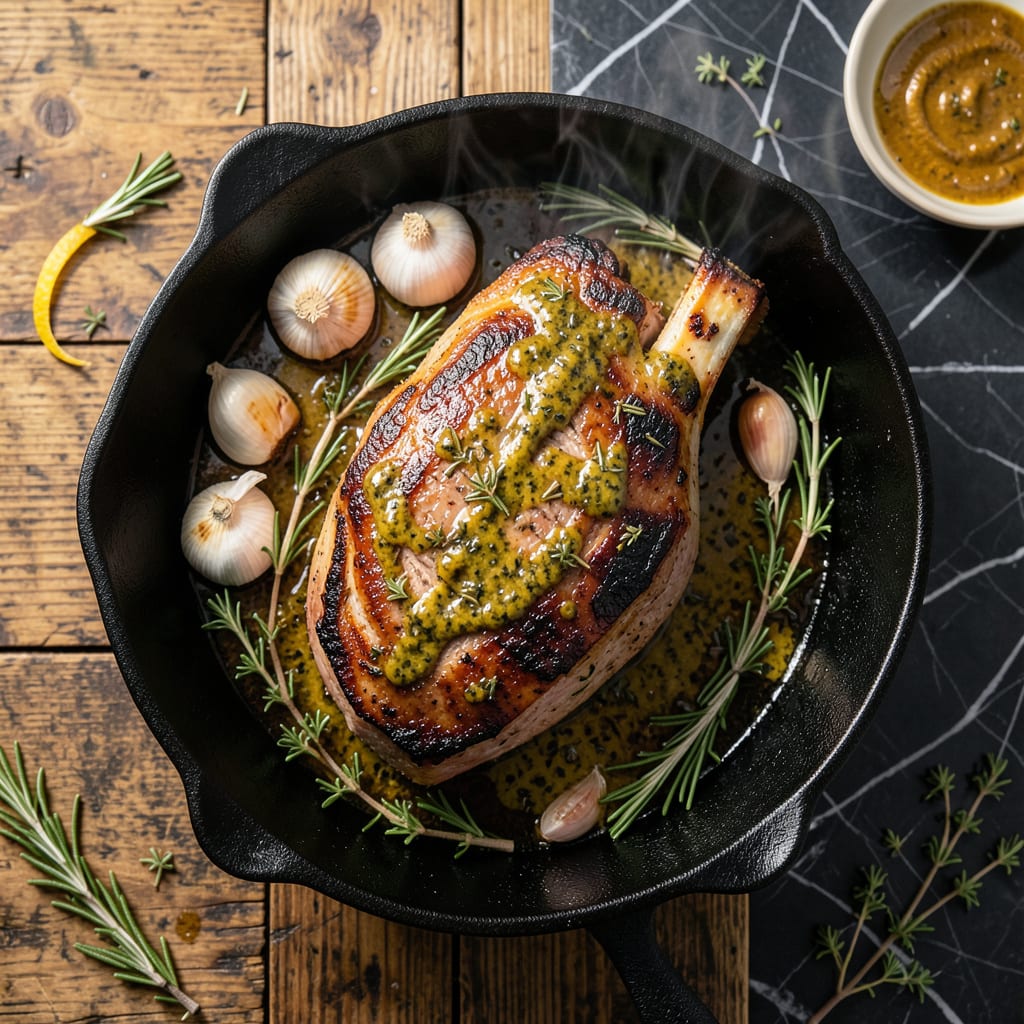 Bone In Pork Sirloin Roast Recipe: Herb Crusted Oven Masterpiece illustration with key details
