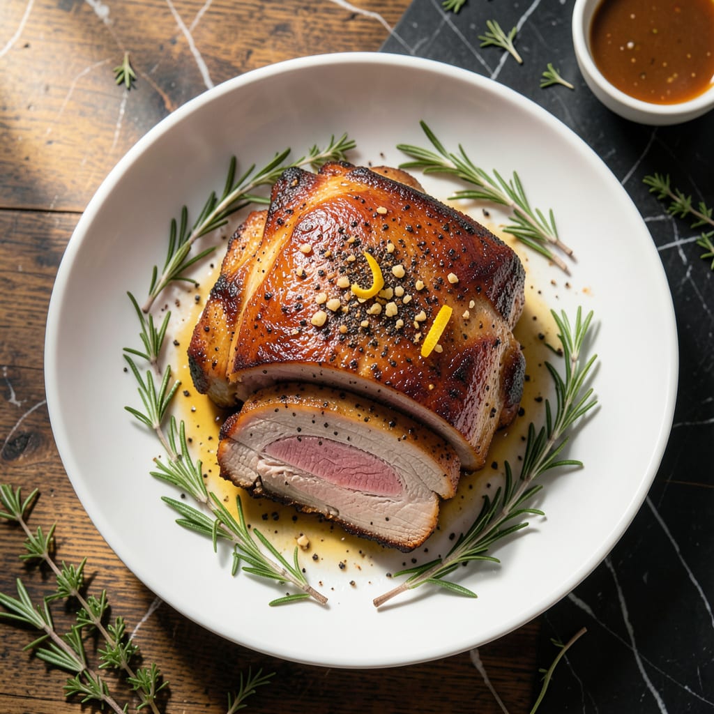 boneless pork rib roast recipe illustration with key details