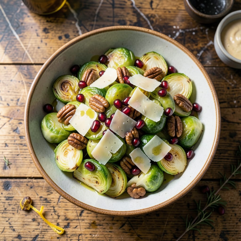 Complete brussel sprout salad recipe thanksgiving overview image