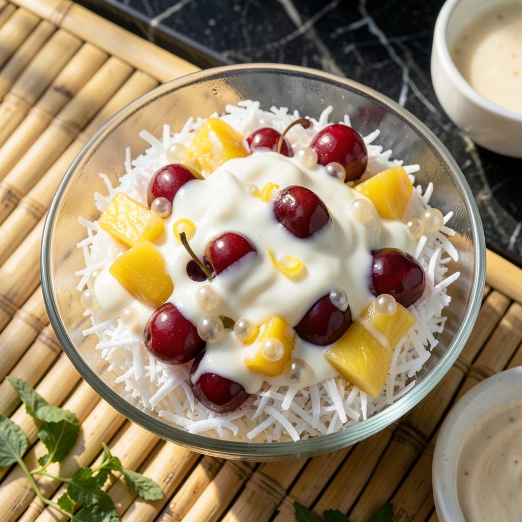 buko salad recipe with nestle cream illustration with key details