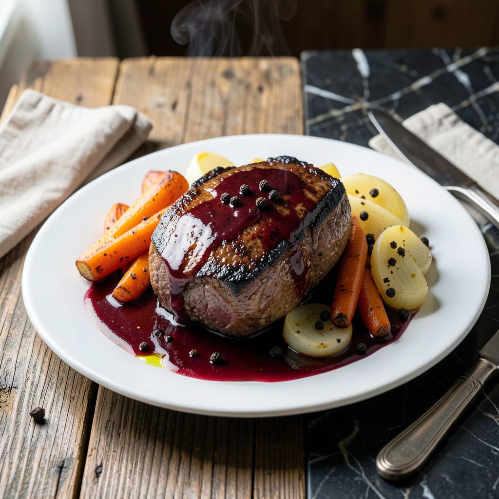 Burgundy Pepper Spoon Roast Recipe: Slow Cooked Tender Beef with Bold Spices detailed visual guide