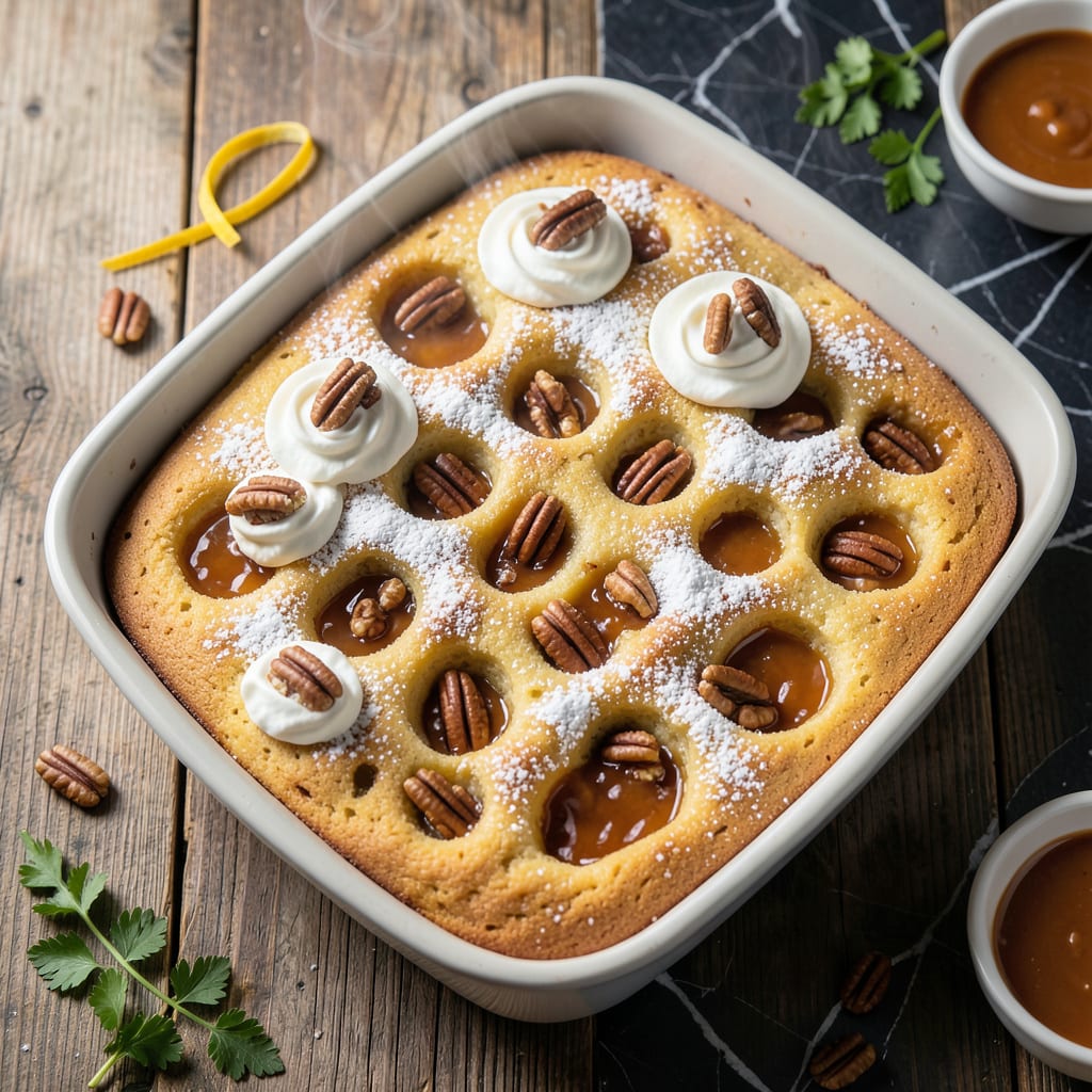 Visual representation of Butter Pecan Praline Poke Cake Recipe: Moist Layers With Caramelized Sweetness