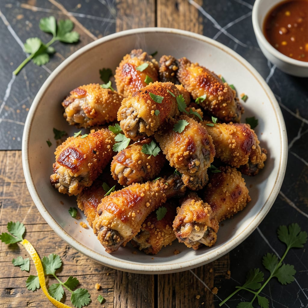Visual representation of Buttermilk Fried Chicken Wings Recipe: Crunchy Coating With Spicy Kick