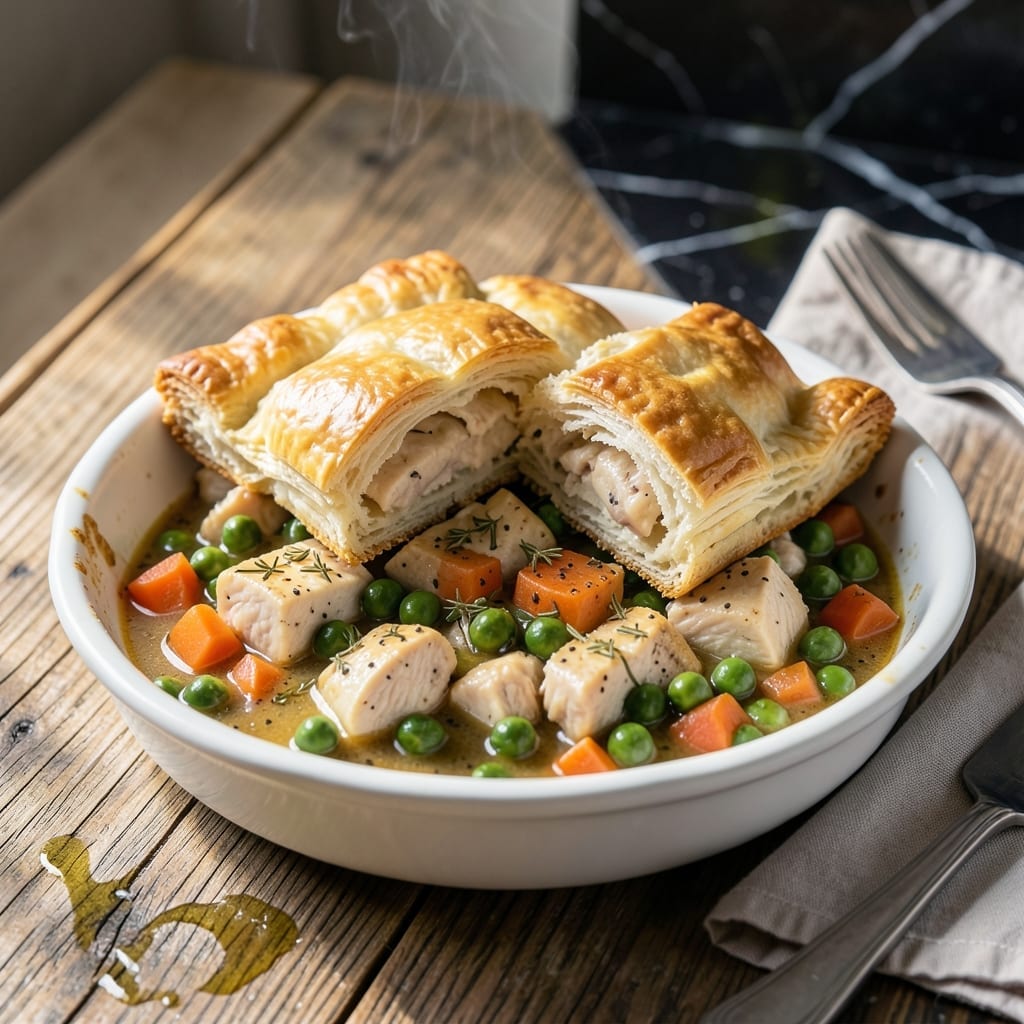 Old Fashioned Chicken Pot Pie Recipe With Biscuits: Fluffy Topping Over Savory Stew Old Fashioned Chicken Pot Pie Recipe With Biscuits: Fluffy Topping Over Savory Stew