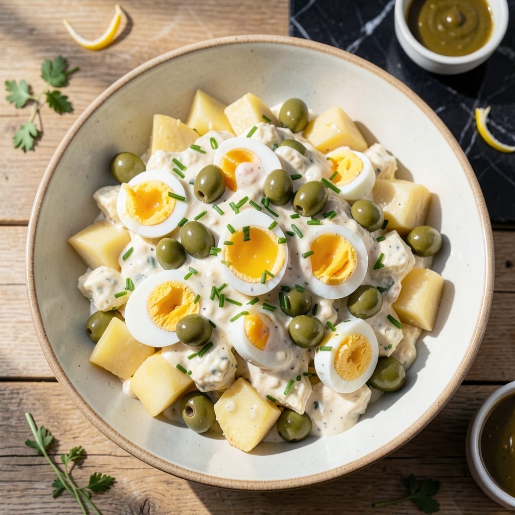 Potato Salad Recipe With Egg and Olives: Briny Crunch Meets Creamy Comfort