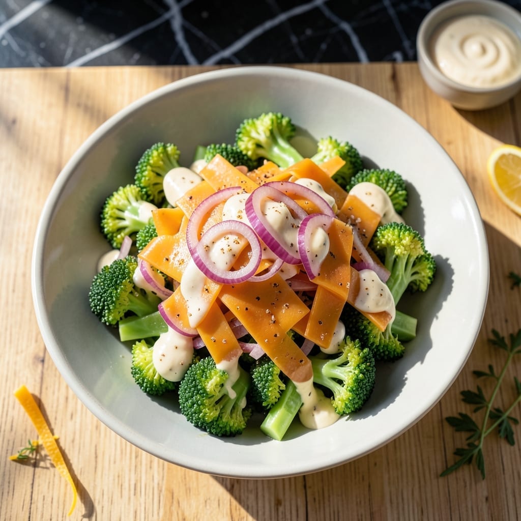 Broccoli Salad Recipe With Cheese and Mayonnaise: Crunchy Veggies in Creamy Dressing