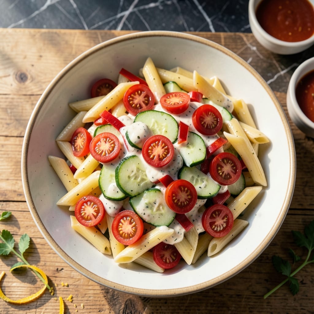 Pasta Salad Recipe Italian Dressing Mayonnaise: Cool and Creamy Garden Party Favorite