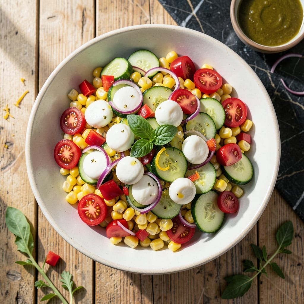 Corn Salad Recipe With Mozzarella Cheese: Summer Garden Freshness in a Bowl