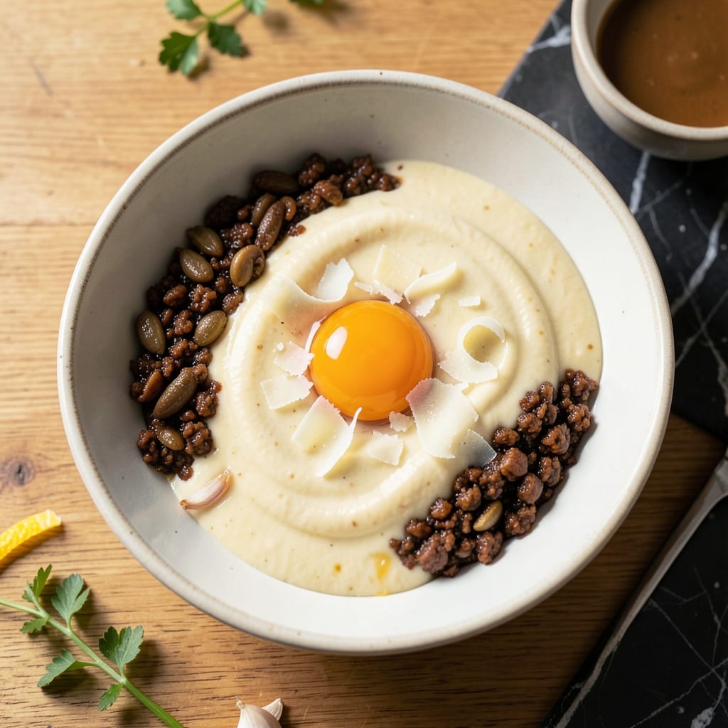 Visual representation of caesar salad dressing recipe egg yolk