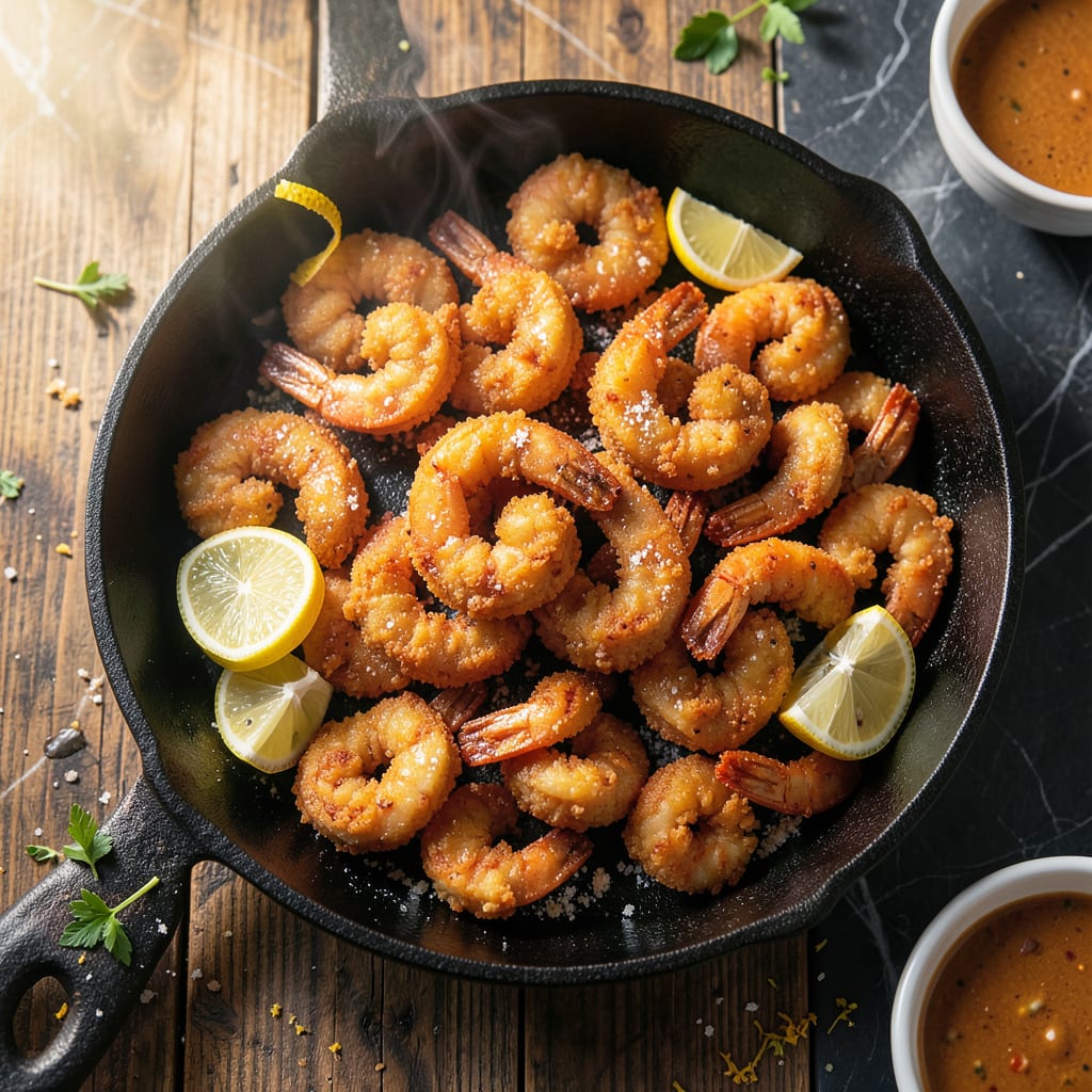 Cajun Ninja Fried Shrimp Recipe: Crispy Spiced Bites with a Kick example with annotations
