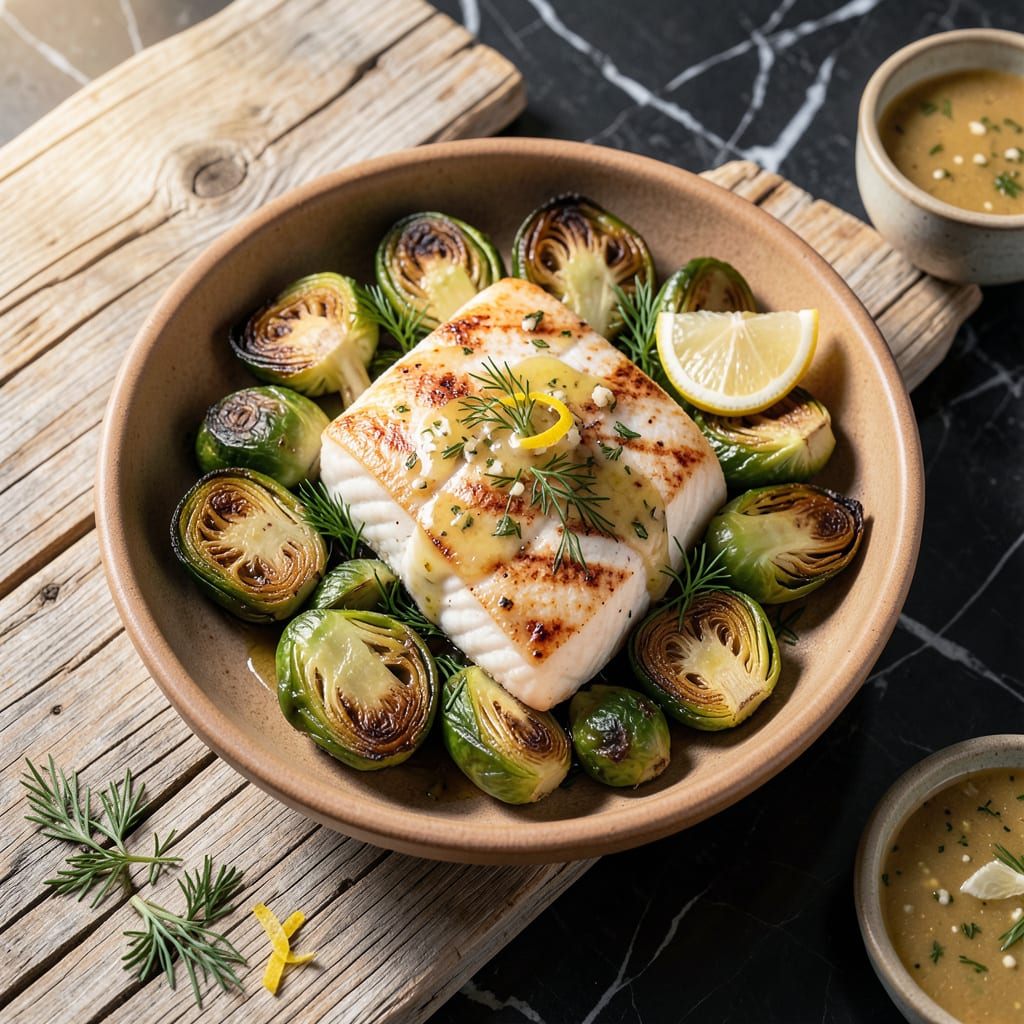 California Fish Grill Brussel Sprouts Recipe: Smoky Char With Citrus Zing example with annotations