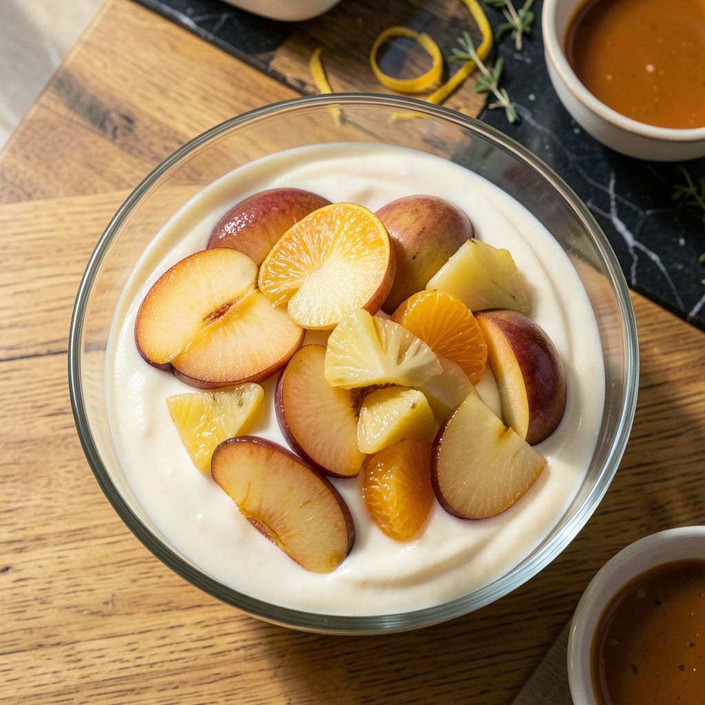 canned fruit salad recipe vanilla pudding example with annotations