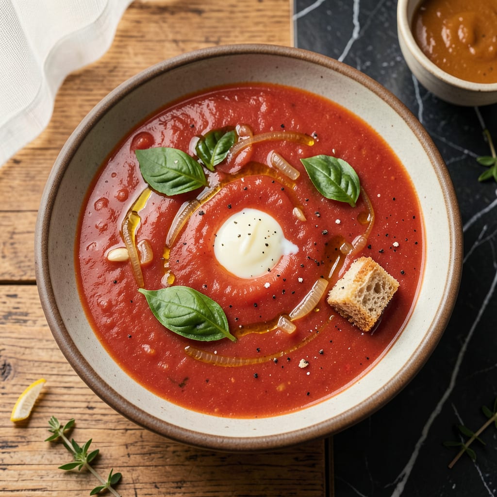 Carrabba's Tomato Basil Soup Recipe: Creamy Restaurant Favorite at Home illustration with key details
