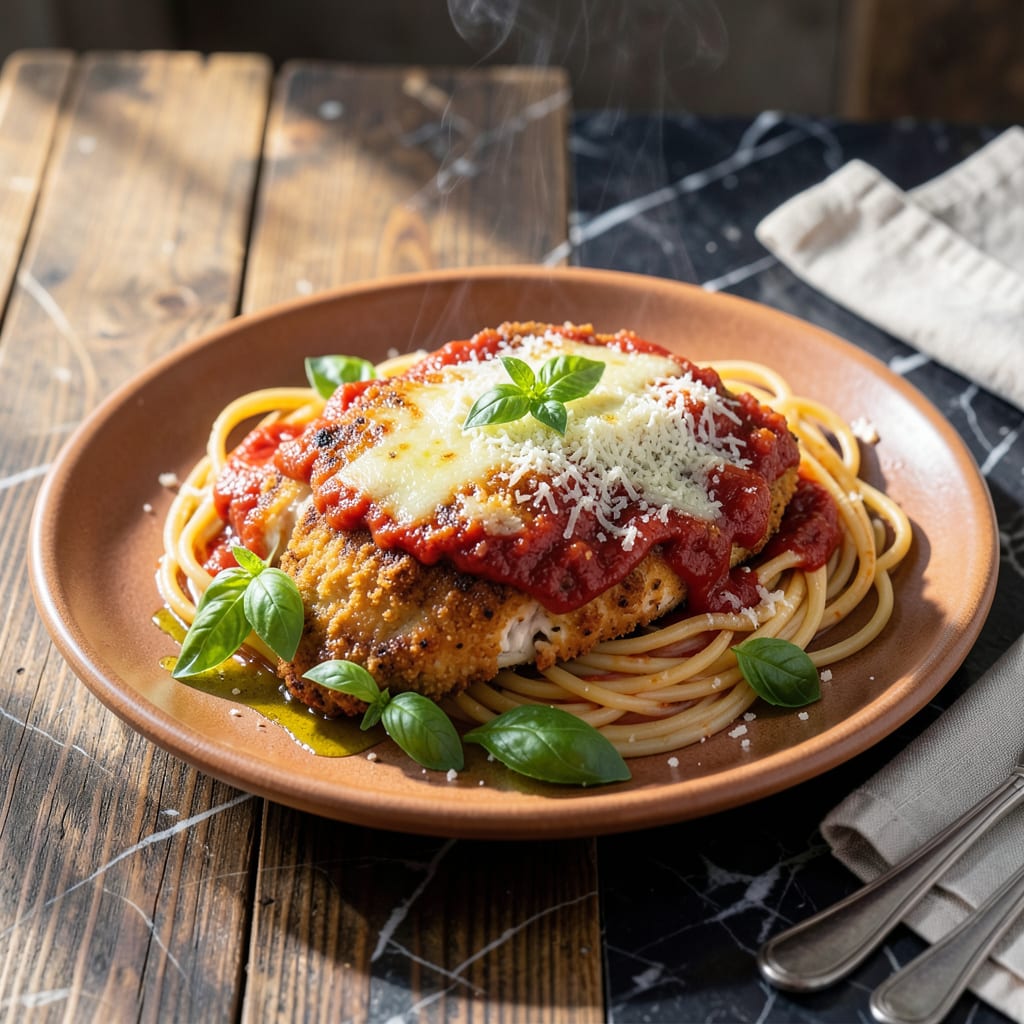 Complete carrabbas chicken parmesan recipe overview image