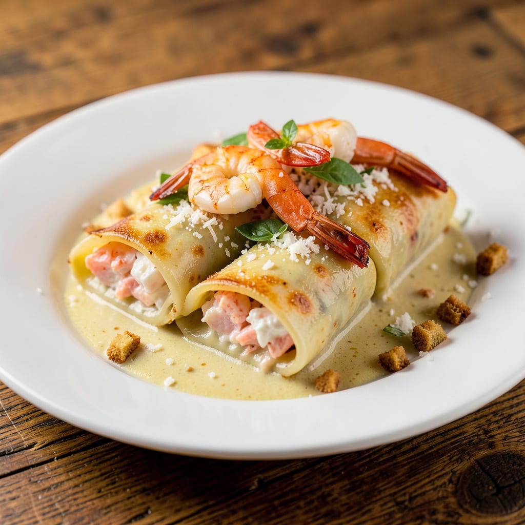carrabbas seafood cannelloni recipe example with annotations