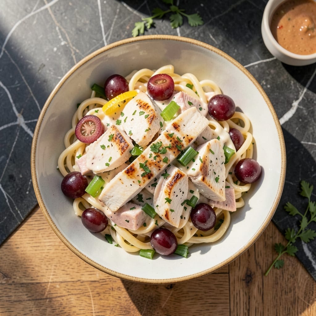 Cold Chicken Pasta Salad Recipe With Mayo and Grapes: Sweet and Creamy Picnic Favorite