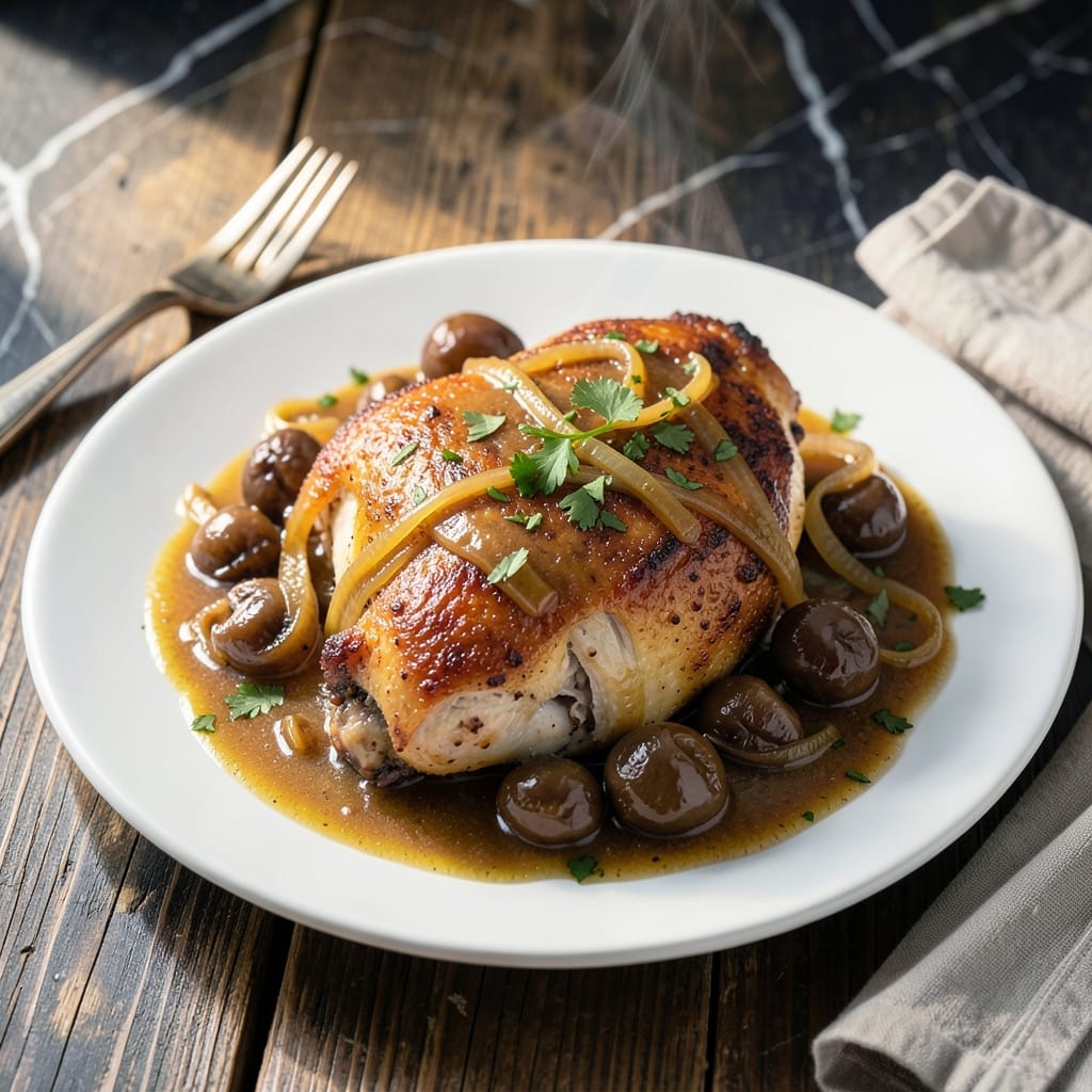 Smothered Chicken Recipe With Onion and Mushrooms: Rich Gravy Soaks Every Bite