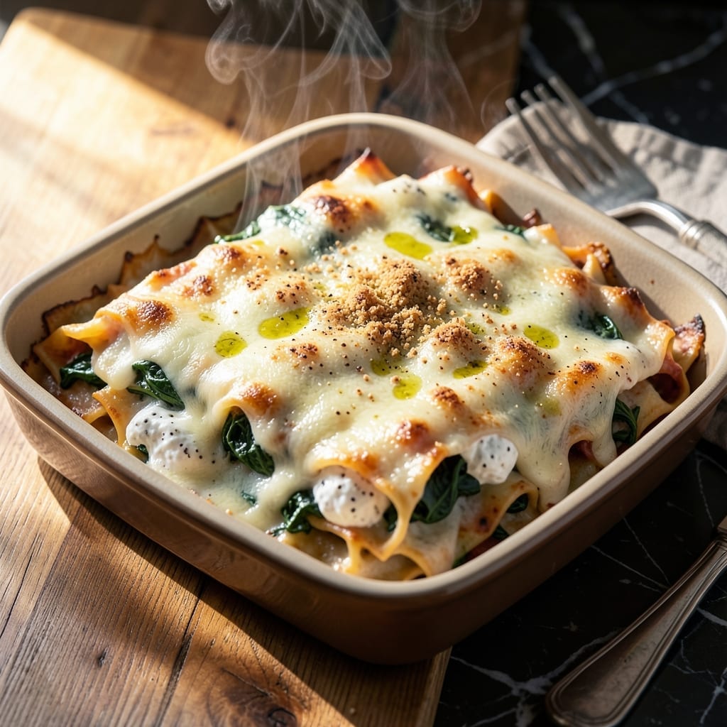 Vegetarian Lasagna Recipe White Sauce: Spinach and Ricotta Layers Without the Oven
