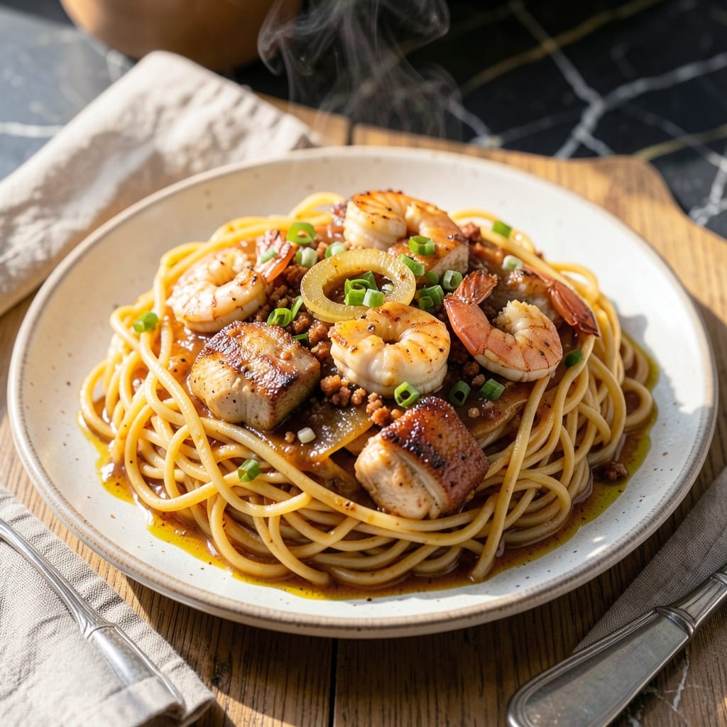 Palabok Recipe Without Pork: Shrimp and Chicken Noodle Feast